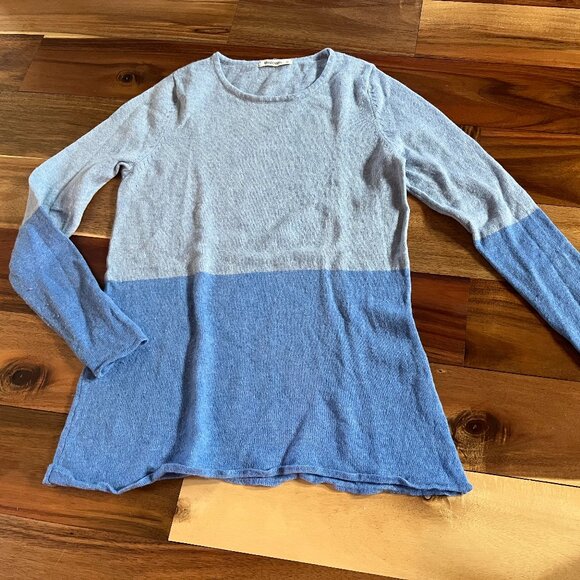 Two-tone color-block Woolovers wool-and-cashmere sweater - Picture 1 of 4